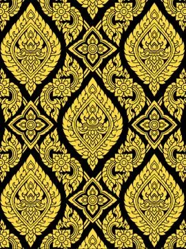 Thai pattern background Stock Illustration