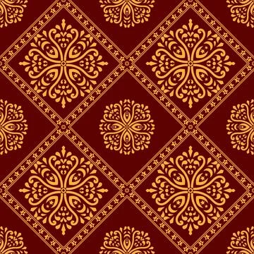 Thai pattern, can be stitched in all directions, no floating, vector file Stock Illustration