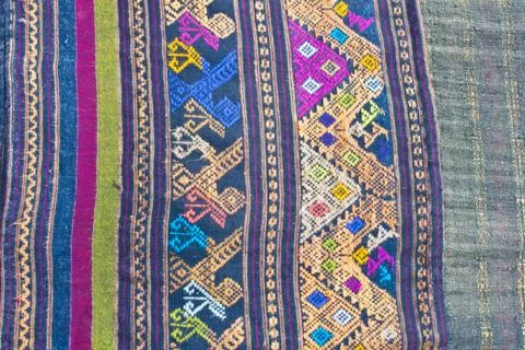 Thai pattern fabric Stock Photos