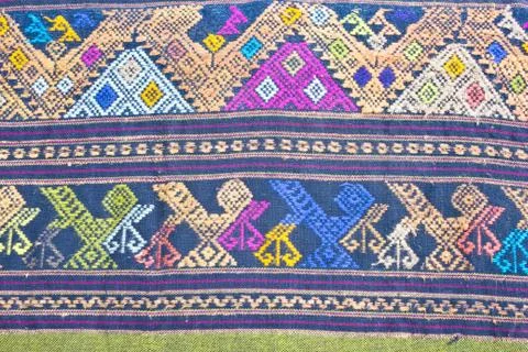 Thai pattern fabric Stock Photos