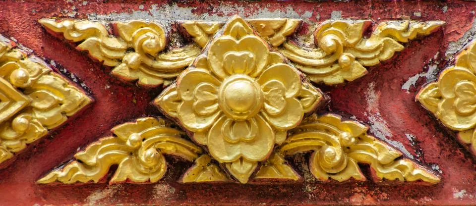 Thai pattern is a flower shape with old,background Stock Photos