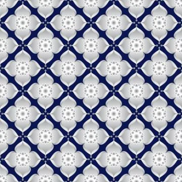 Thai pattern with flowers Stock Illustration