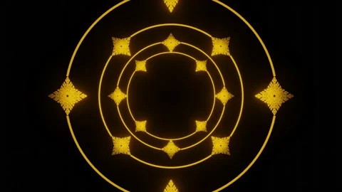 Thai pattern frame is flying through the dark scene. 4K background animation. Stock Footage 157513992