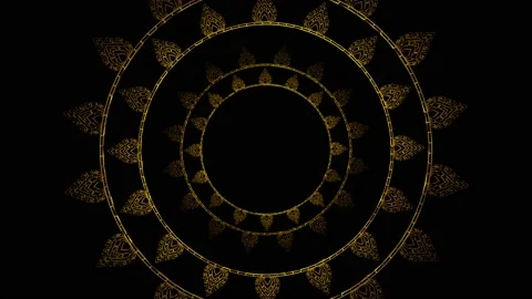 Thai pattern frame is flying through the dark scene. 4K Looped Background  Stock Footage 157524789