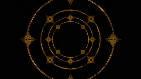 Thai pattern frame is flying through the dark scene. 4K Looped Background Stock Footage 157536157