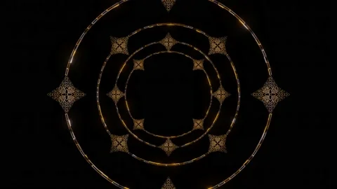 Thai pattern frame is flying through the dark scene.,4K Looped Background. Stock Footage 157569572
