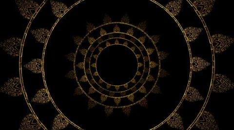 Thai pattern frame is flying through the dark scene., 3D Rendering Ilustración de archivo