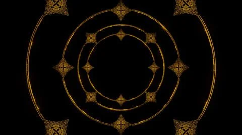 Thai pattern frame is flying through the dark scene., 3D Rendering Ilustración de archivo