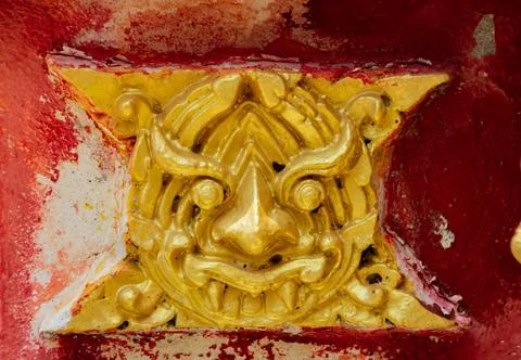 Thai pattern is a giant shape with old Stock Photos