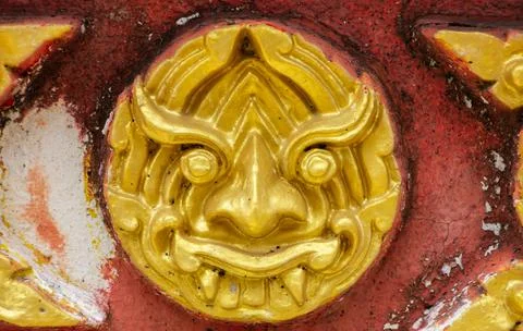 Thai pattern is a giant shape with old Stock Photos