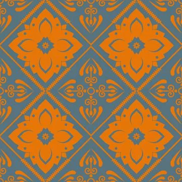 Thai pattern, golden yellow, seamless, omnidirectional pattern, vector file Stock Illustration