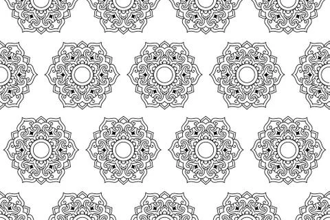 Thai pattern mandala vector design Stock Illustration
