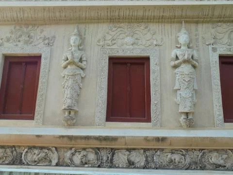 Thai pattern on the wall Stock Photos