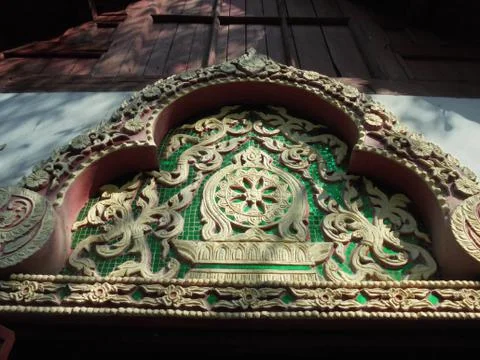 Thai pattern on the wall Stock Photos