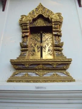 Thai pattern on the wall Stock Photos