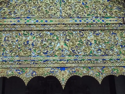 Thai pattern on the wall Stock Photos