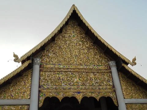 Thai pattern on the wall Stock Photos