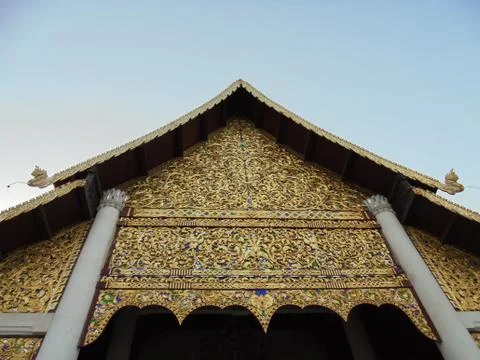 Thai pattern on the wall Stock Photos