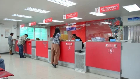 Thai people sending parcel post and employee service customer fast and friendly Stock Footage 71845612