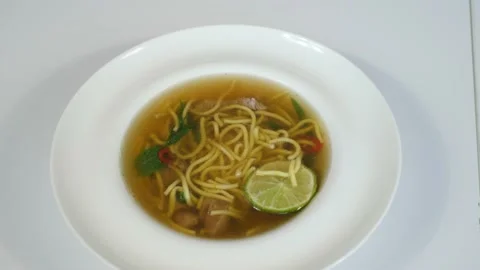 Thai pho bo soup Stock Footage 240021464