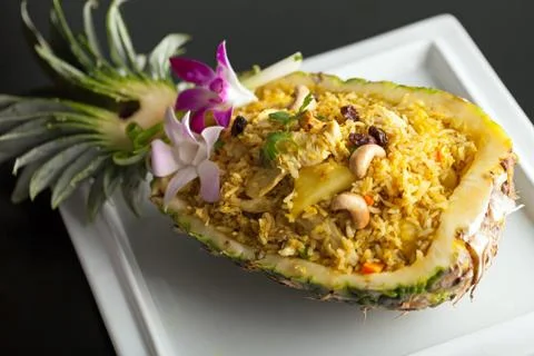 Thai Pineapple Fried Rice Stock Photos
