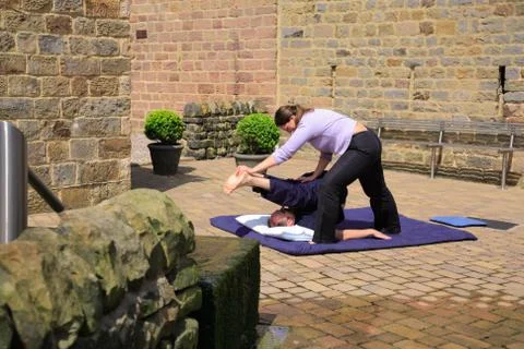 Thai plough pose Stock Photos