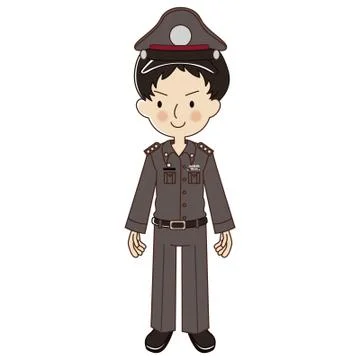 Thai polices in uniform. Stock Illustration