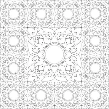 Thai Prajam Yam Pattern Vector Border Design Stock Illustration