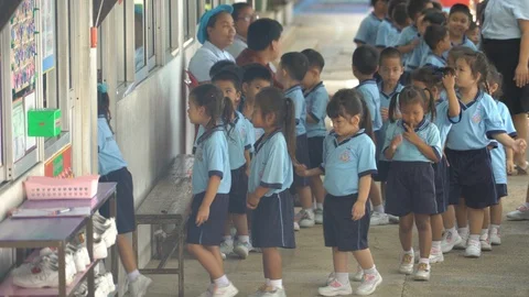 Thai primary school, children. Stock Footage 123583877