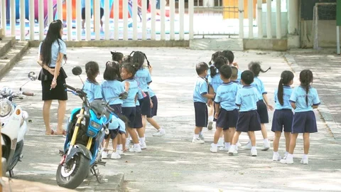 Thai primary school, children. Stock Footage 123583915
