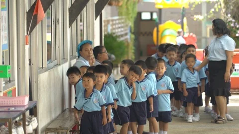 Thai primary school, children. Stock Footage 123584026