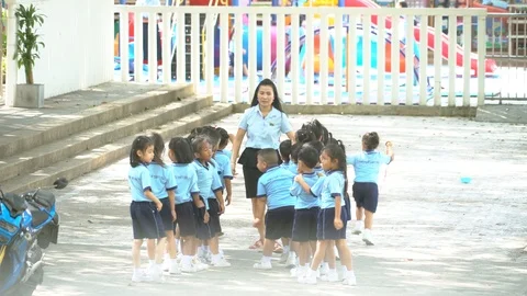 Thai primary school, children. Stock Footage 123592915
