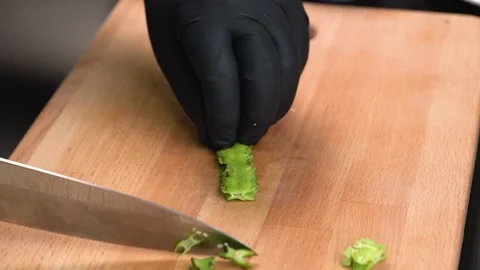 Thai professional chef Chops Wind bean. Stock-Footage 142430765