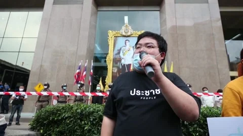 Thai protesters demand transparency with COVID-19 vaccine production, distributi 库存影片 203992244