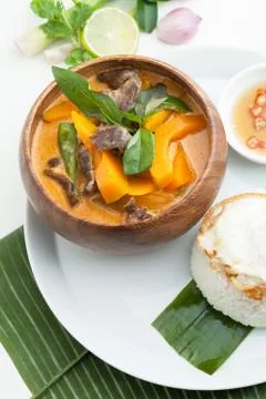 Thai Pumpkin Red Curry Stock Photos