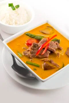 Thai red curry with beef Stock-Fotos