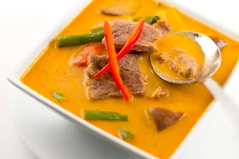 Thai red curry with beef Stock Photos