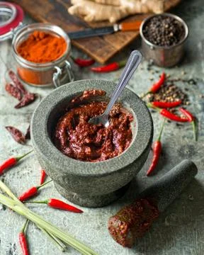 Thai Red Curry Paste Stock Photos