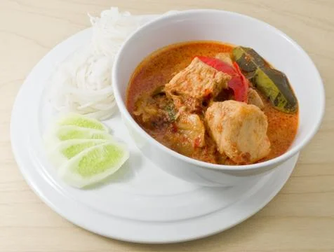Thai Red Curry with Textured Vegetable Protein Stock Photos