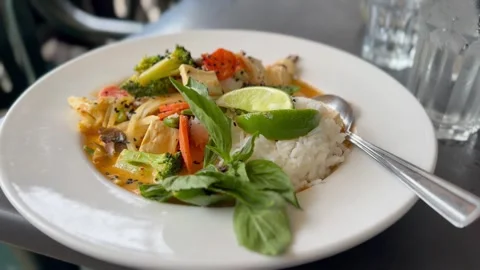 Thai Red Curry at The Watershed Video stock 276227417