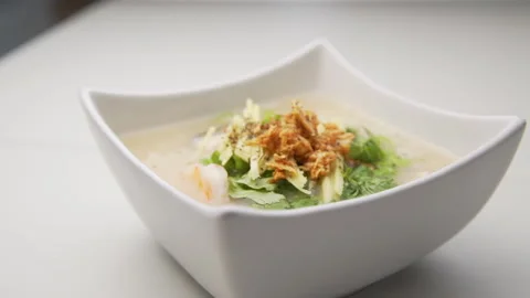 Thai Rice Soup Congee Stock Footage 146292746
