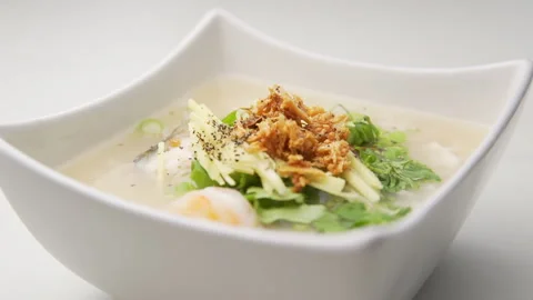 Thai Rice Soup Congee Stock Footage 146292823