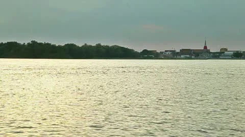 Thai river temple Stock Footage 9108778