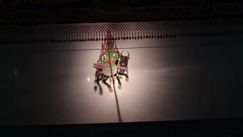 Thai Shadow Puppet Cultural Folk Performance with Light and Shadow Stock Footage 331918482
