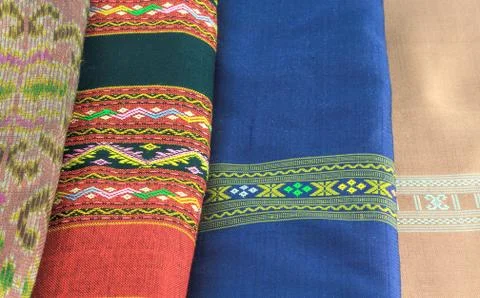 Thai silk background Stock Photos