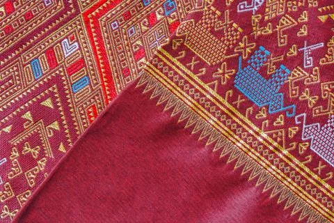 Thai silk fabric pattern Stock Photos