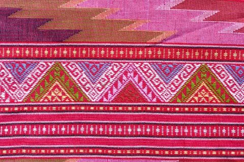 Thai silk fabric pattern Stock Photos