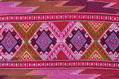 Thai silk fabric pattern Stock Photos