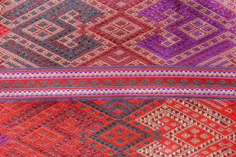 Thai silk fabric pattern Stock Photos