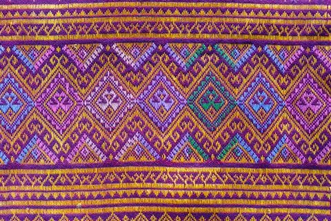 Thai silk fabric pattern Stock Photos